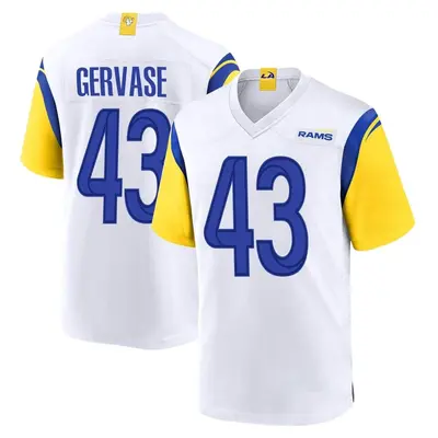 Men's Game Jake Gervase Los Angeles Rams White Jersey