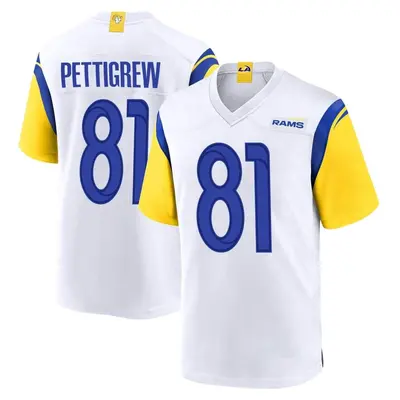 Men's Game Jamal Pettigrew Los Angeles Rams White Jersey