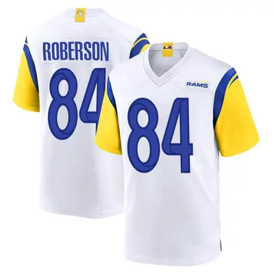 Men's Game Jaquarii Roberson Los Angeles Rams White Jersey