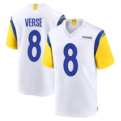 Men's Game Jared Verse Los Angeles Rams White Jersey