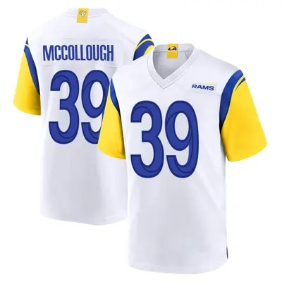 Men's Game Jaylen McCollough Los Angeles Rams White Jersey