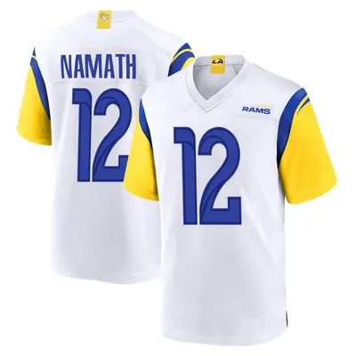 Men's Game Joe Namath Los Angeles Rams White Jersey