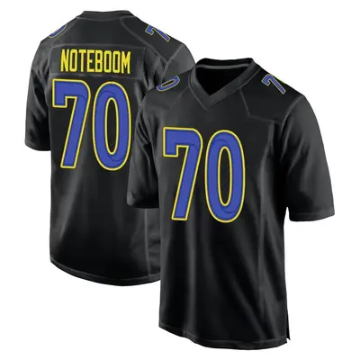 Men's Game Joe Noteboom Los Angeles Rams Black Fashion Jersey