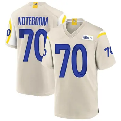 Men's Game Joe Noteboom Los Angeles Rams Bone Jersey