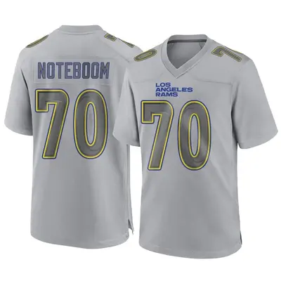 Men's Game Joe Noteboom Los Angeles Rams Gray Atmosphere Fashion Jersey