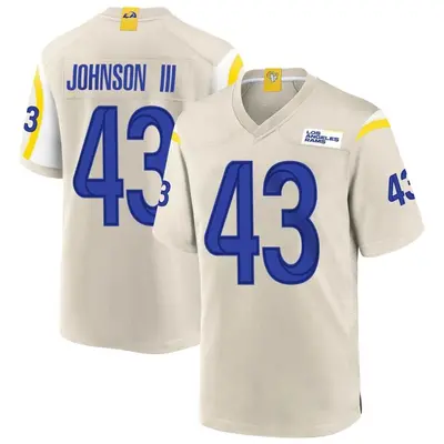 Men's Game John Johnson III Los Angeles Rams Bone Jersey