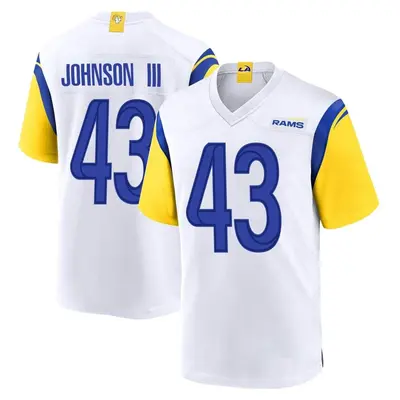 Men's Game John Johnson III Los Angeles Rams White Jersey