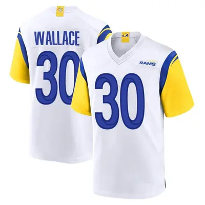 Men's Game Josh Wallace Los Angeles Rams White Jersey