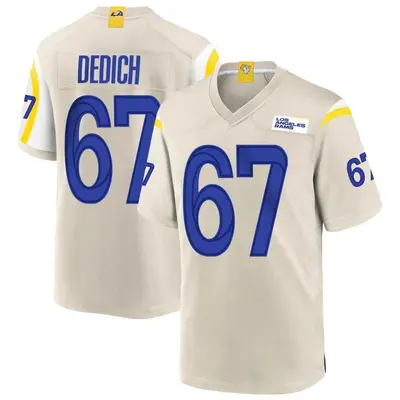 Men's Game Justin Dedich Los Angeles Rams Bone Jersey