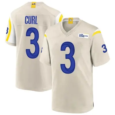 Men's Game Kamren Curl Los Angeles Rams Bone Jersey