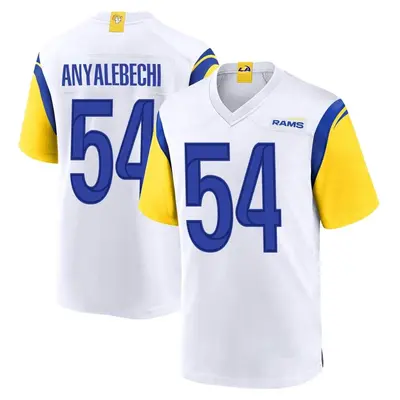 Men's Game Kelechi Anyalebechi Los Angeles Rams White Jersey