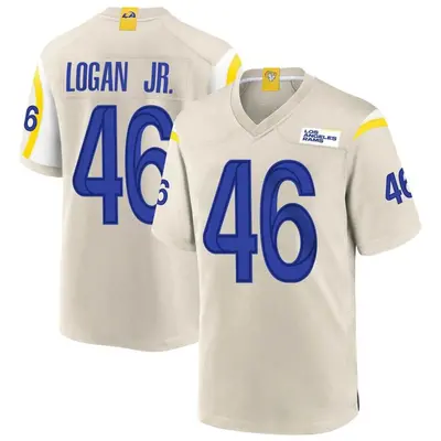 Men's Game Kenny Logan Jr. Los Angeles Rams Bone Jersey