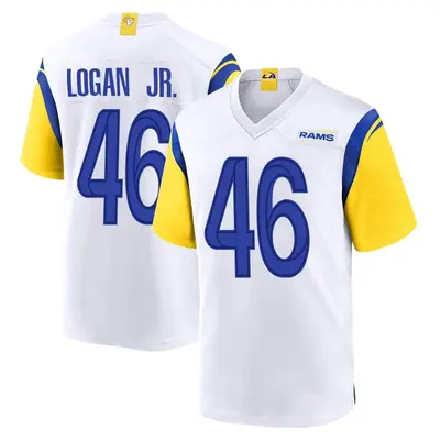 Men's Game Kenny Logan Jr. Los Angeles Rams White Jersey