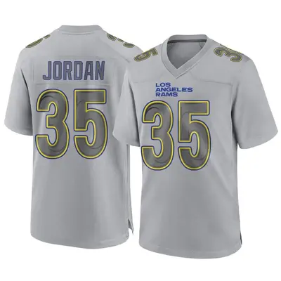 Men's Game Michael Jordan Los Angeles Rams Gray Atmosphere Fashion Jersey