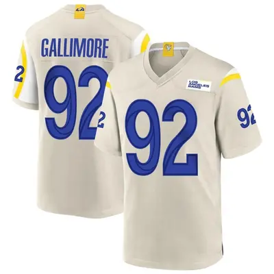 Men's Game Neville Gallimore Los Angeles Rams Bone Jersey