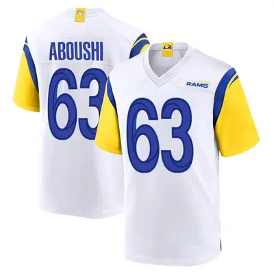 Men's Game Oday Aboushi Los Angeles Rams White Jersey