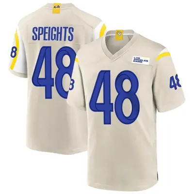 Men's Game Omar Speights Los Angeles Rams Bone Jersey