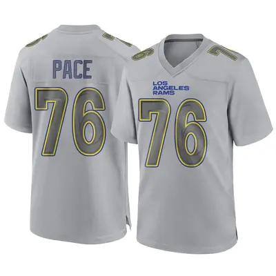 Men's Game Orlando Pace Los Angeles Rams Gray Atmosphere Fashion Jersey