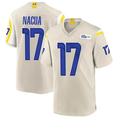 Men's Game Puka Nacua Los Angeles Rams Bone Jersey