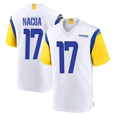 Men's Game Puka Nacua Los Angeles Rams White Jersey