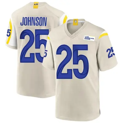 Men's Game Quindell Johnson Los Angeles Rams Bone Jersey