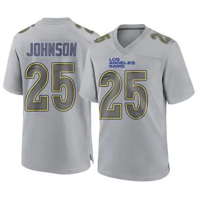 Men's Game Quindell Johnson Los Angeles Rams Gray Atmosphere Fashion Jersey