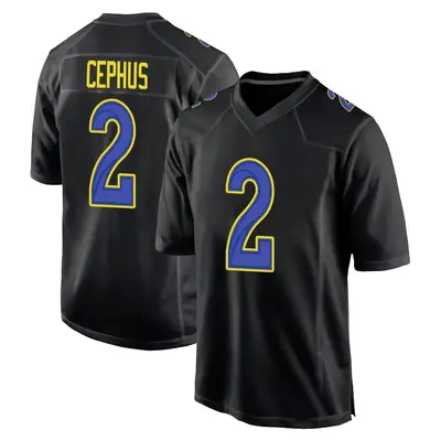 Men's Game Quintez Cephus Los Angeles Rams Black Fashion Jersey