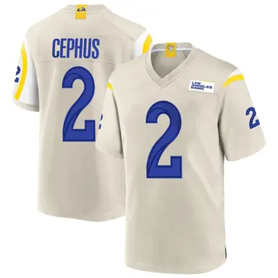 Men's Game Quintez Cephus Los Angeles Rams Bone Jersey