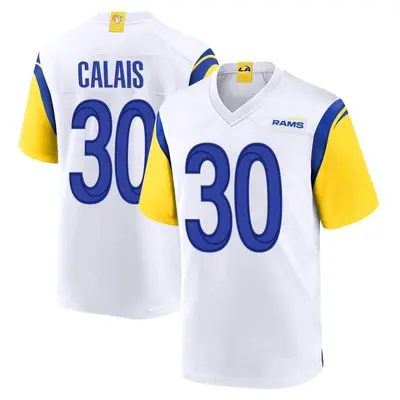 Men's Game Raymond Calais Los Angeles Rams White Jersey