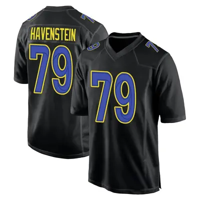 Men's Game Rob Havenstein Los Angeles Rams Black Fashion Jersey