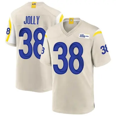 Men's Game Shaun Jolly Los Angeles Rams Bone Jersey