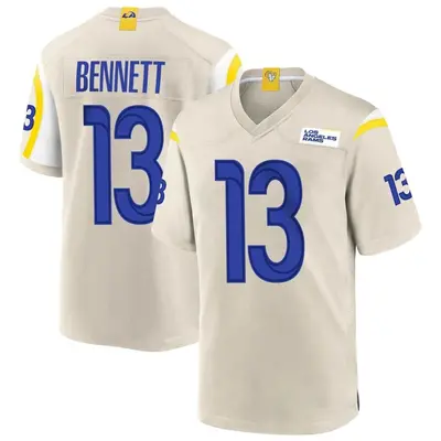 Men's Game Stetson Bennett Los Angeles Rams Bone Jersey