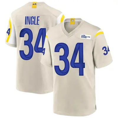 Men's Game Tanner Ingle Los Angeles Rams Bone Jersey