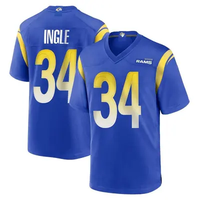 Men's Game Tanner Ingle Los Angeles Rams Royal Alternate Jersey