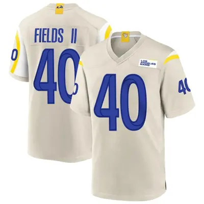 Men's Game Tony Fields II Los Angeles Rams Bone Jersey