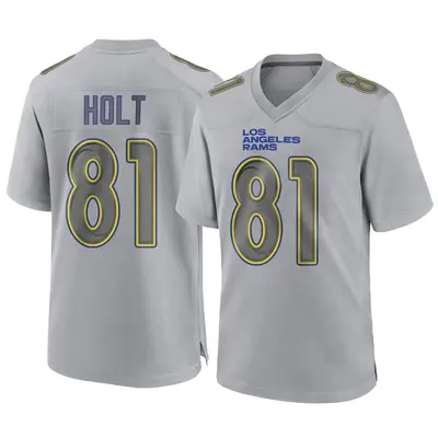 Men's Game Torry Holt Los Angeles Rams Gray Atmosphere Fashion Jersey