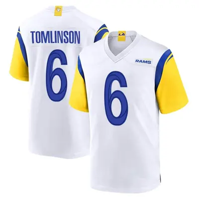 Men's Game Tre Tomlinson Los Angeles Rams White Jersey