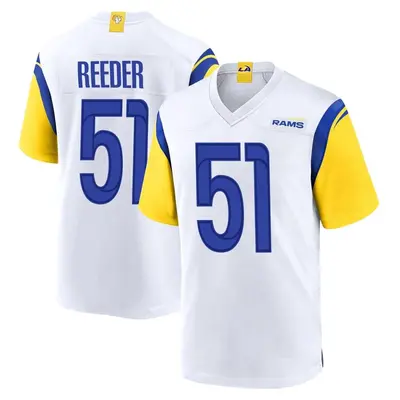 Men's Game Troy Reeder Los Angeles Rams White Jersey