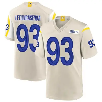 Men's Game Tuli Letuligasenoa Los Angeles Rams Bone Jersey