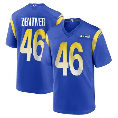 Men's Game Ty Zentner Los Angeles Rams Royal Alternate Jersey