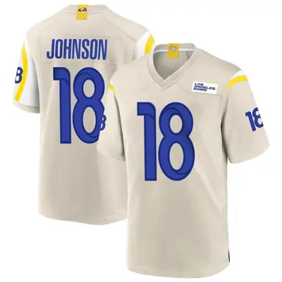 Men's Game Tyler Johnson Los Angeles Rams Bone Jersey