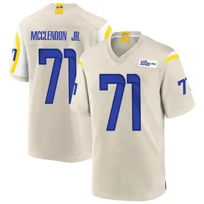 Men's Game Warren McClendon Jr. Los Angeles Rams Bone Jersey