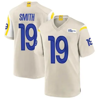 Men's Game Xavier Smith Los Angeles Rams Bone Jersey