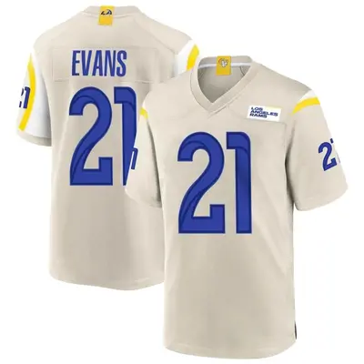 Men's Game Zach Evans Los Angeles Rams Bone Jersey