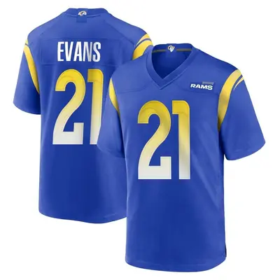 Men's Game Zach Evans Los Angeles Rams Royal Alternate Jersey