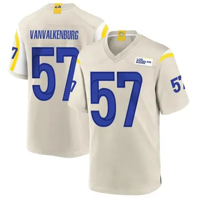 Men's Game Zach VanValkenburg Los Angeles Rams Bone Jersey