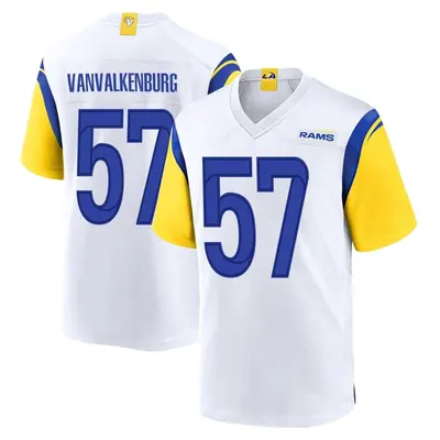 Men's Game Zach VanValkenburg Los Angeles Rams White Jersey