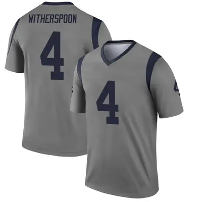 Men's Legend Ahkello Witherspoon Los Angeles Rams Gray Inverted Jersey