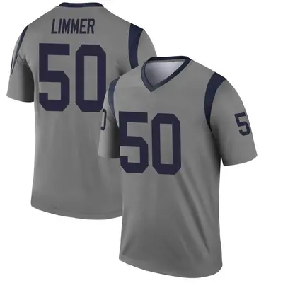 Men's Legend Beaux Limmer Los Angeles Rams Gray Inverted Jersey