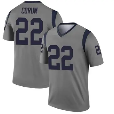 Men's Legend Blake Corum Los Angeles Rams Gray Inverted Jersey